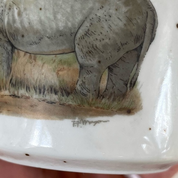 Vintage Otagiri Rhinoceros Coffee Mug Rhino Tea Speckled - Picture 3 of 9